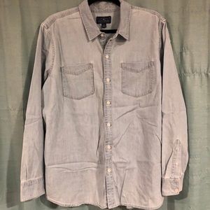 Lucky Brand Sz XL light jean wash button-up
